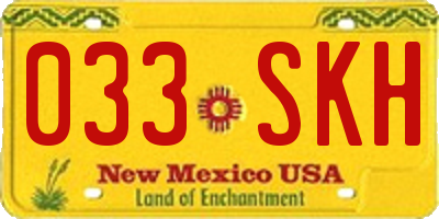 NM license plate 033SKH