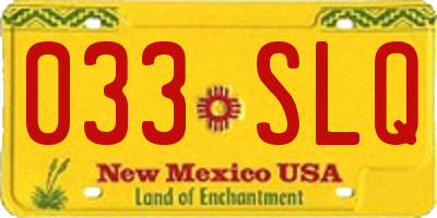 NM license plate 033SLQ
