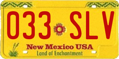 NM license plate 033SLV