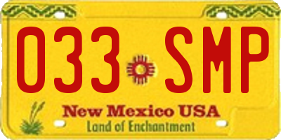 NM license plate 033SMP