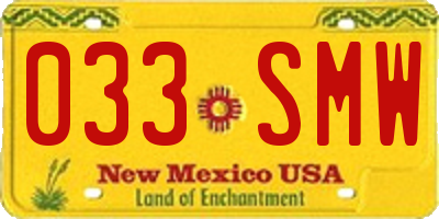 NM license plate 033SMW