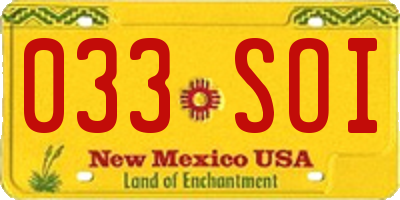 NM license plate 033SOI