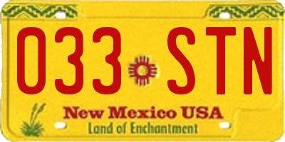 NM license plate 033STN