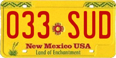 NM license plate 033SUD
