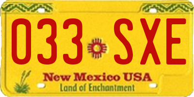NM license plate 033SXE