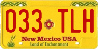 NM license plate 033TLH