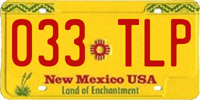 NM license plate 033TLP