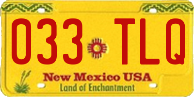 NM license plate 033TLQ