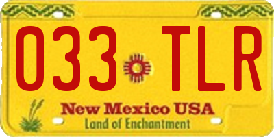 NM license plate 033TLR