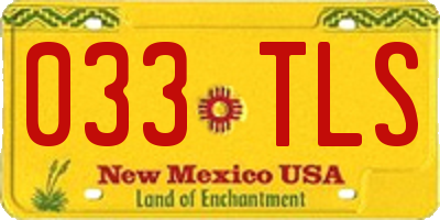 NM license plate 033TLS