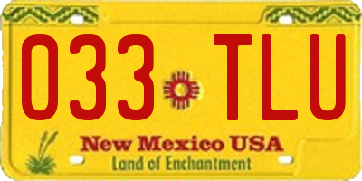 NM license plate 033TLU