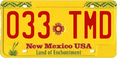 NM license plate 033TMD