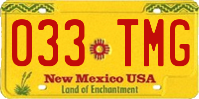 NM license plate 033TMG
