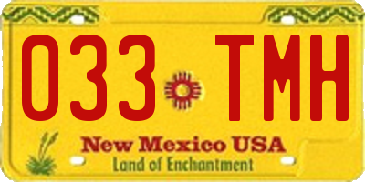 NM license plate 033TMH