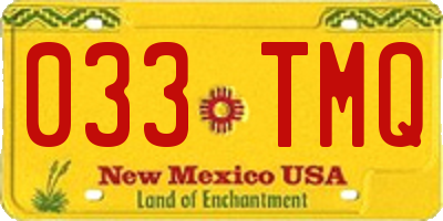 NM license plate 033TMQ
