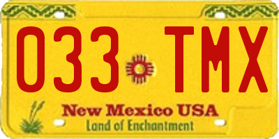 NM license plate 033TMX