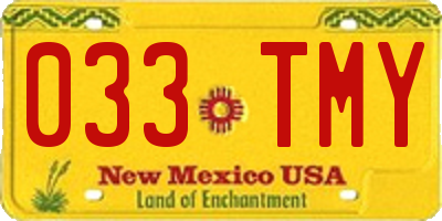 NM license plate 033TMY