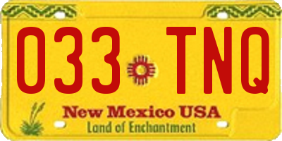 NM license plate 033TNQ