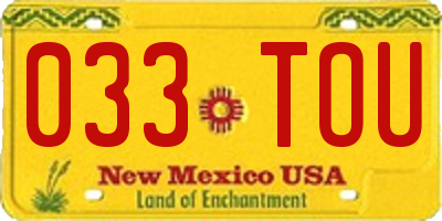 NM license plate 033TOU