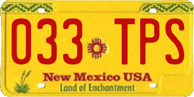 NM license plate 033TPS