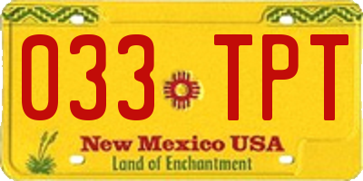 NM license plate 033TPT