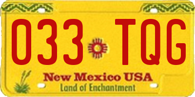 NM license plate 033TQG