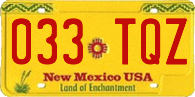 NM license plate 033TQZ