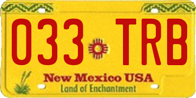 NM license plate 033TRB