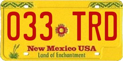 NM license plate 033TRD
