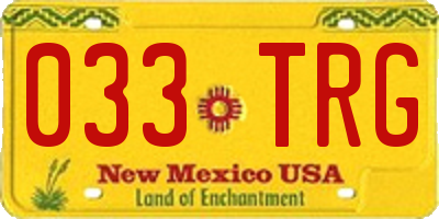 NM license plate 033TRG