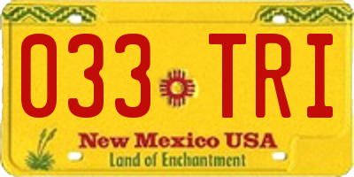 NM license plate 033TRI