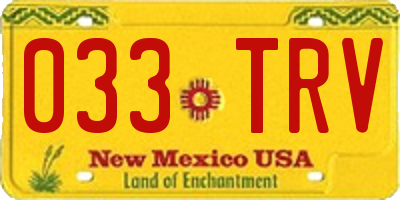 NM license plate 033TRV