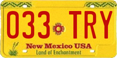 NM license plate 033TRY