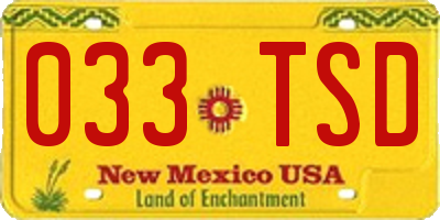 NM license plate 033TSD