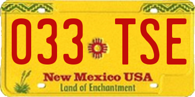NM license plate 033TSE
