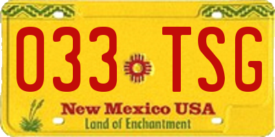 NM license plate 033TSG