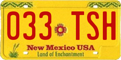 NM license plate 033TSH