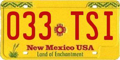 NM license plate 033TSI