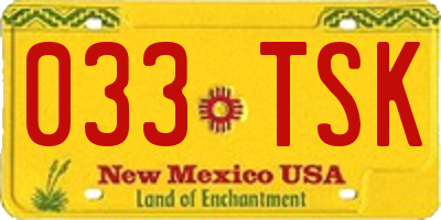NM license plate 033TSK
