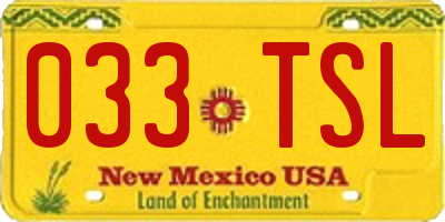 NM license plate 033TSL