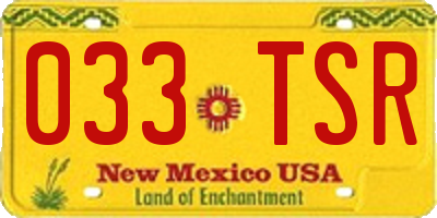 NM license plate 033TSR