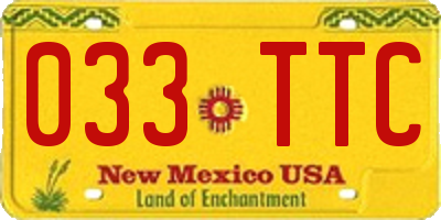 NM license plate 033TTC
