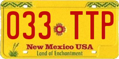 NM license plate 033TTP