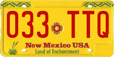 NM license plate 033TTQ