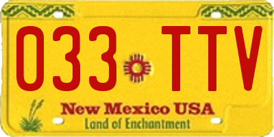 NM license plate 033TTV