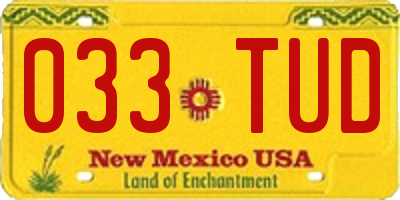 NM license plate 033TUD