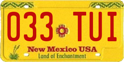 NM license plate 033TUI