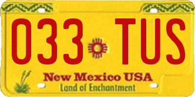 NM license plate 033TUS
