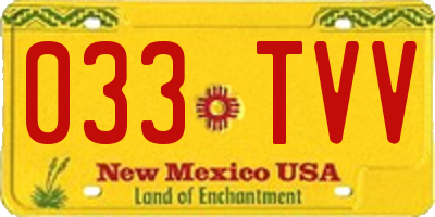 NM license plate 033TVV