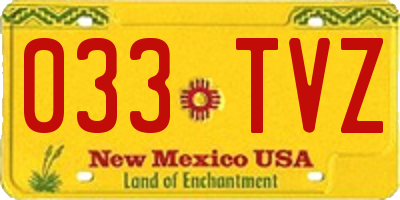 NM license plate 033TVZ